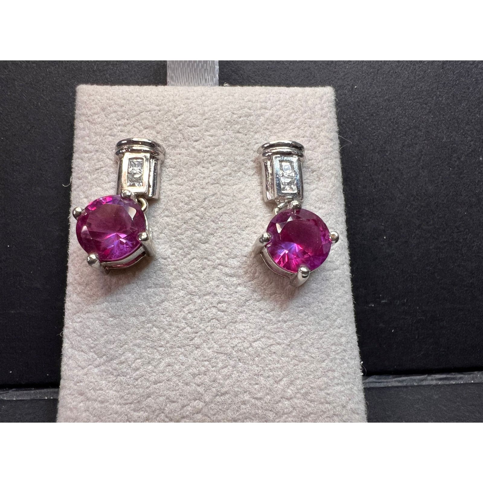Other Lab purple sapphire and topaz sterling silver earrings Size ONE SIZE - 4 Thumbnail