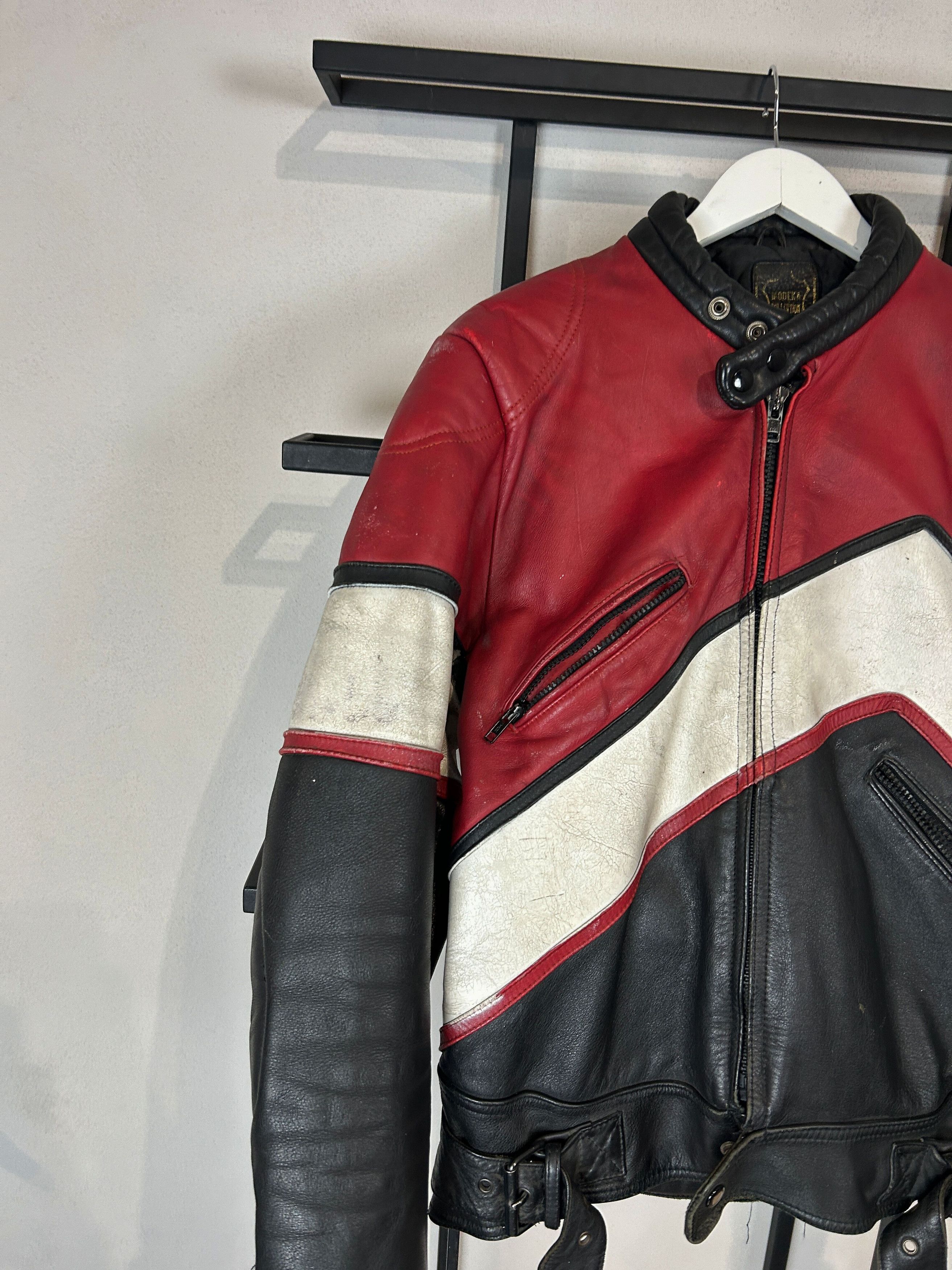 Yohji Yamamoto VTG Leather Motorcycle Racing Jacket Distressed Biker Moto Size US S / EU 44-46 / 1 - 2 Thumbnail