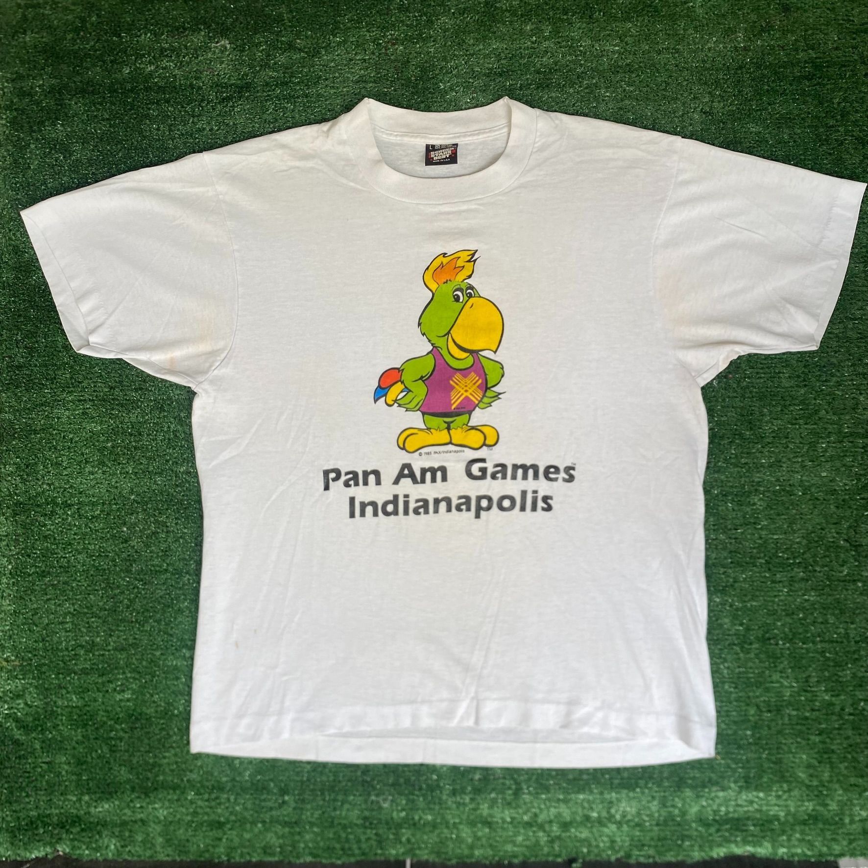 Vintage Vintage 90s Pan Am Games Shirt Indianapolis Single Stitch Te Size US L / EU 52-54 / 3 - 1 Thumbnail
