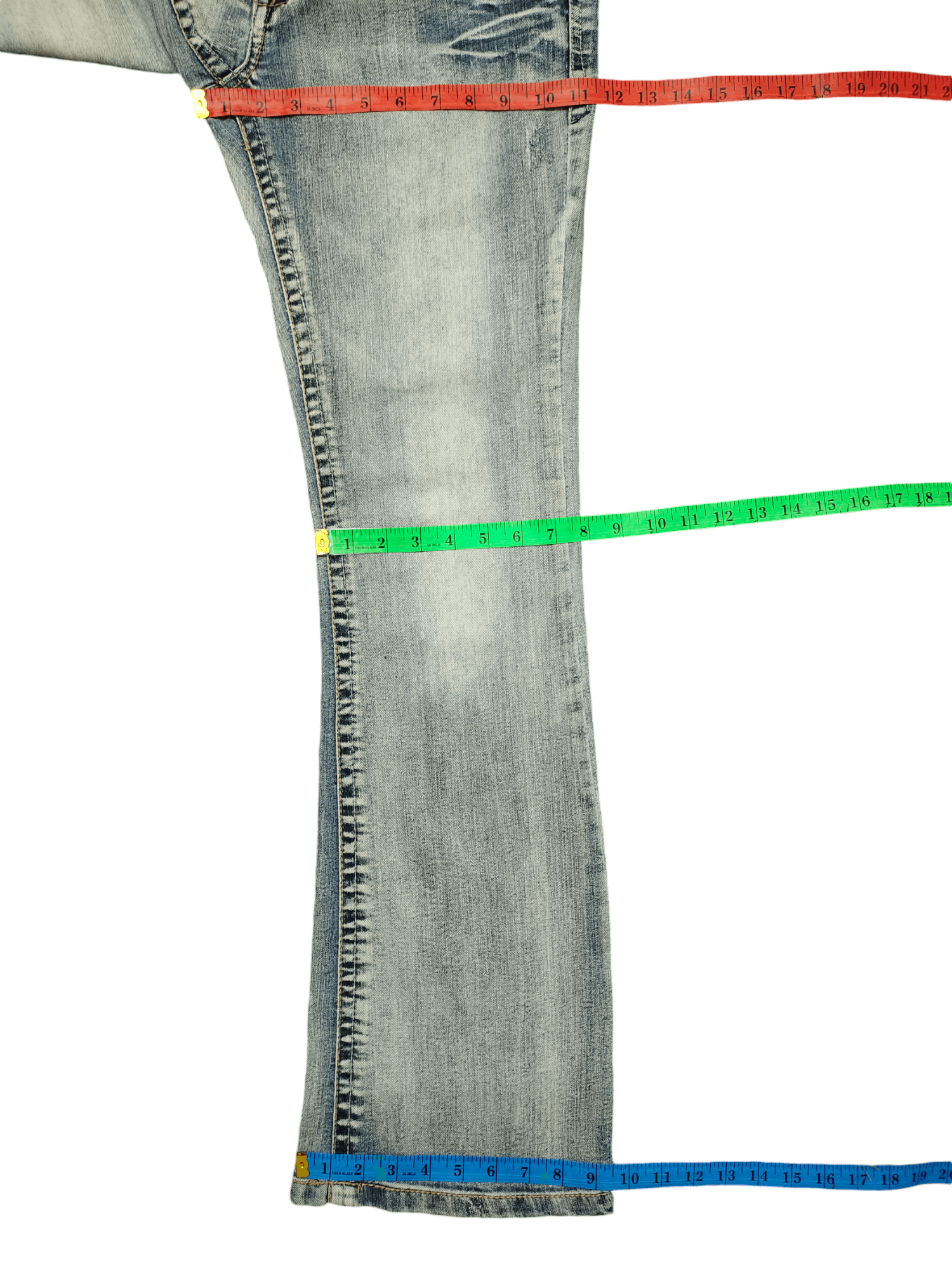 If Six Was Nine Flare Jeans Wallflower Clawmark Faded Denim Bootcut Low Rise Size US 30 / EU 46 - 12 Thumbnail