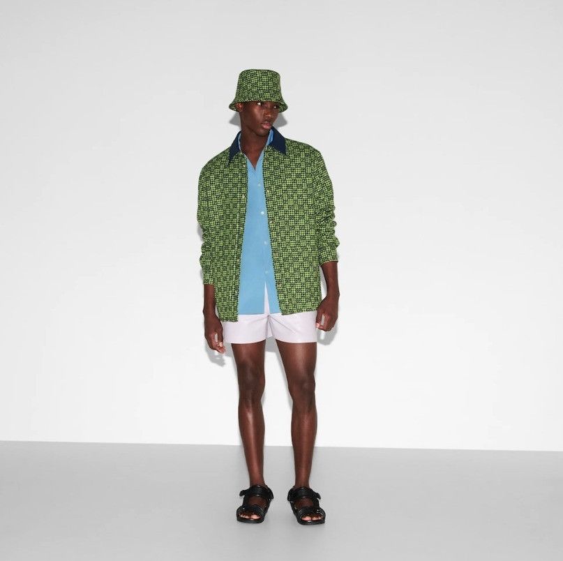 Gucci o1la5ras0426 GG Gingham Cotton Wool Jacket in Green/Blue Size US M / EU 48-50 / 2 - 2 Thumbnail