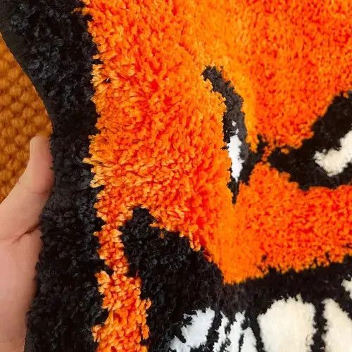 Handmade 3D Handmade Smile Fire Face Soft Rug Size ONE SIZE - 4 Thumbnail