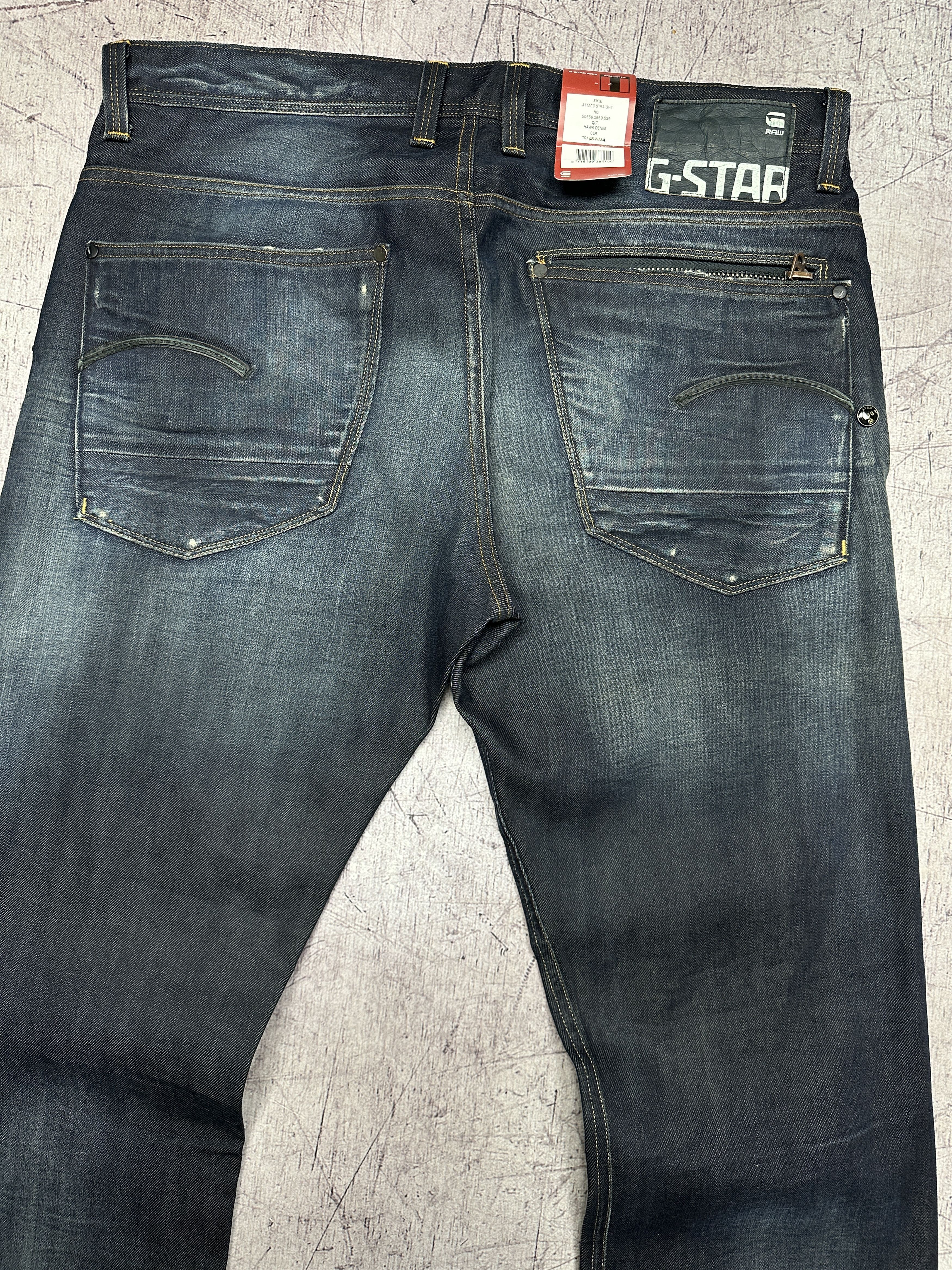 G-Star NEW! G Star Raw Mens Attacc Straight Denim Pants Jeans Size US 36 / EU 52 - 2 Thumbnail