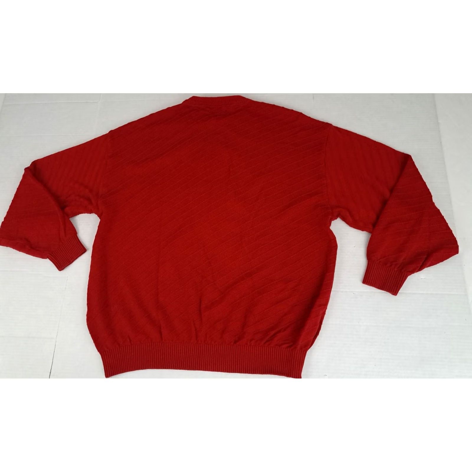 X-LARGE VINTAGE St. Croix Red Knit Geometric Crew Neck Pullover Sweater XL Men Size US XL / EU 56 / 4 - 6 Thumbnail