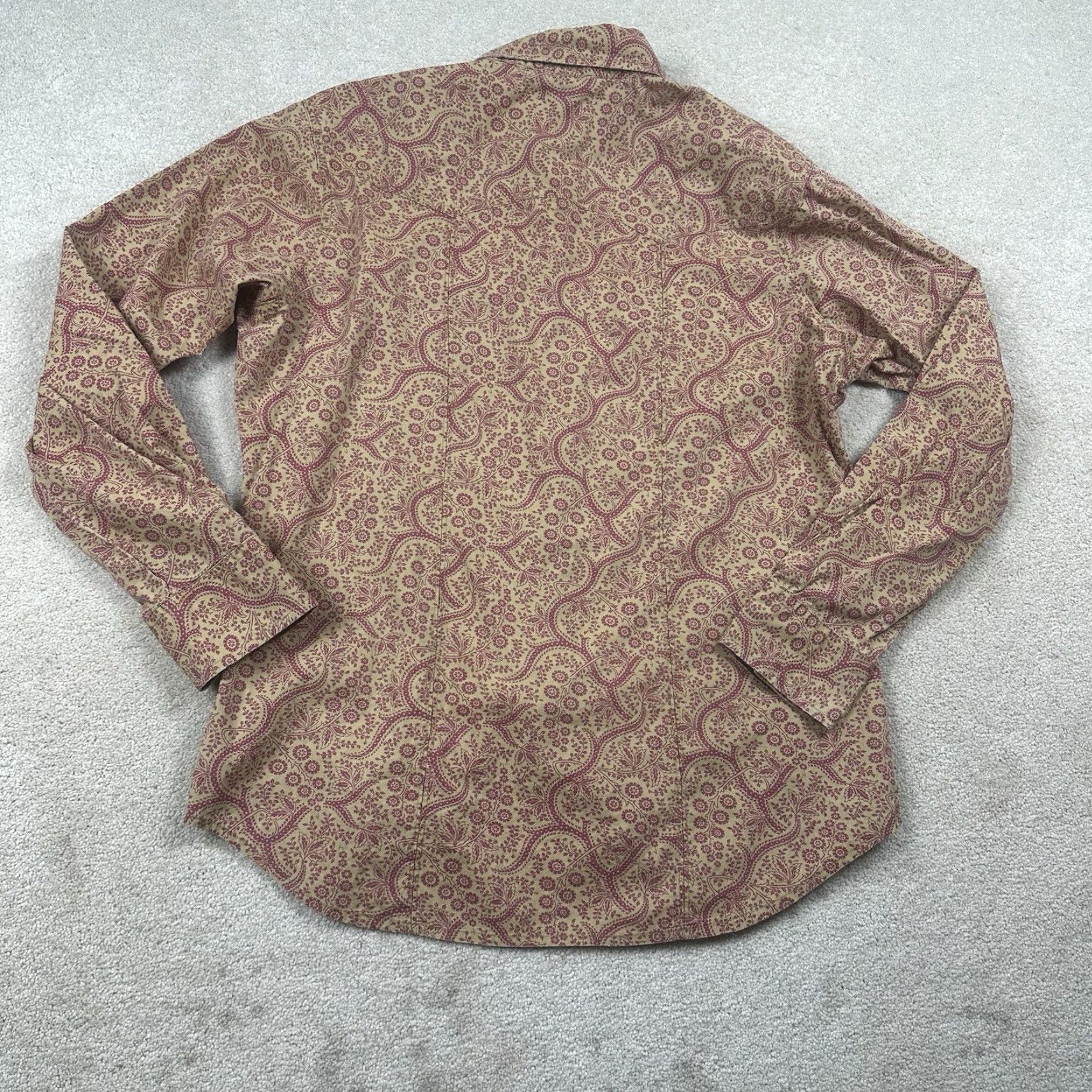 Wrangler VINTAGE Wrangler Retro Pearl Snap Womens Large Brown Paisley Shirt Size L / US 10 / IT 46 - 3 Thumbnail