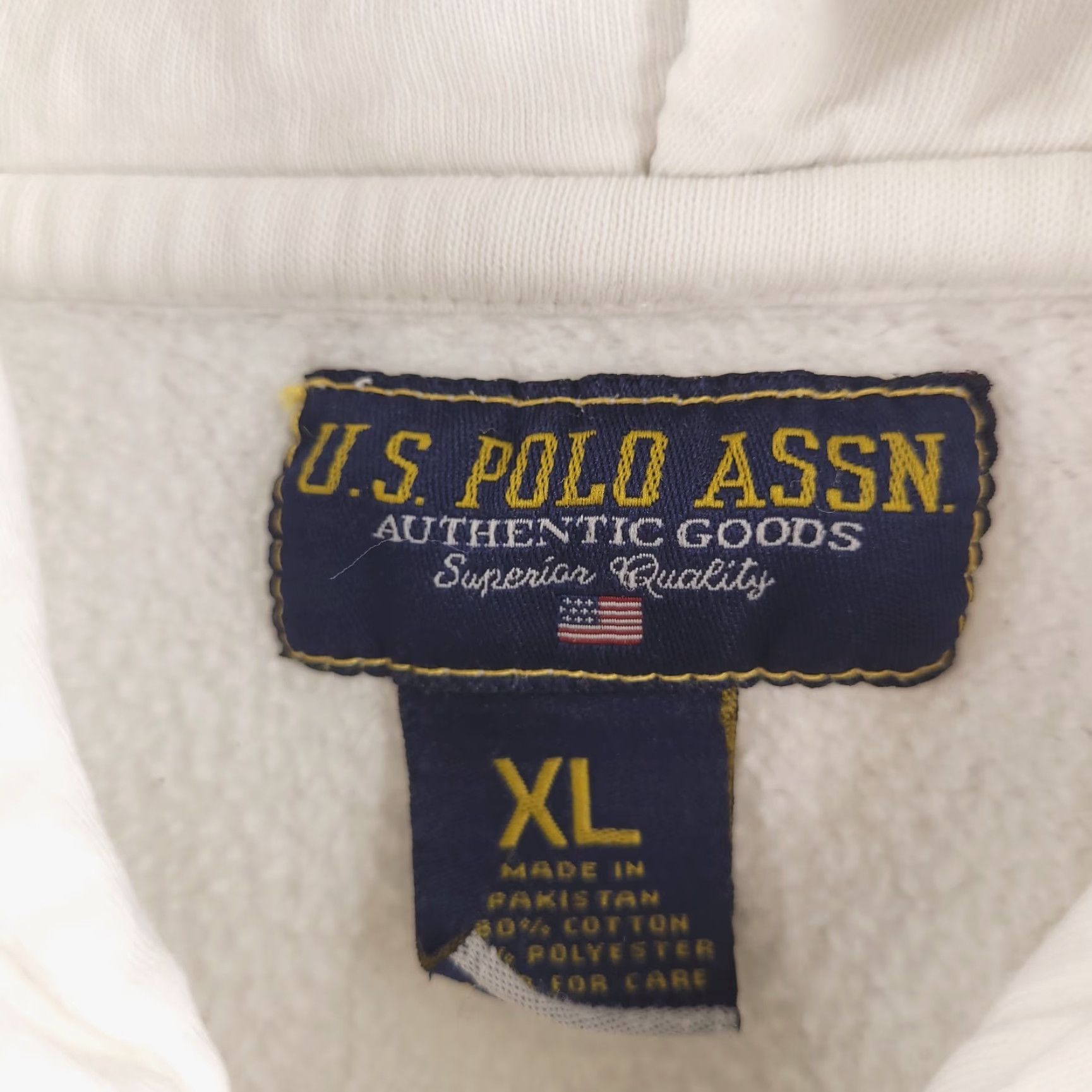 Vintage US Polo Assn. Hoodie Mens XL White Distressed Heavyweight Thick Pullover 90s? Not specified Size US XL / EU 56 / 4 - 7 Thumbnail