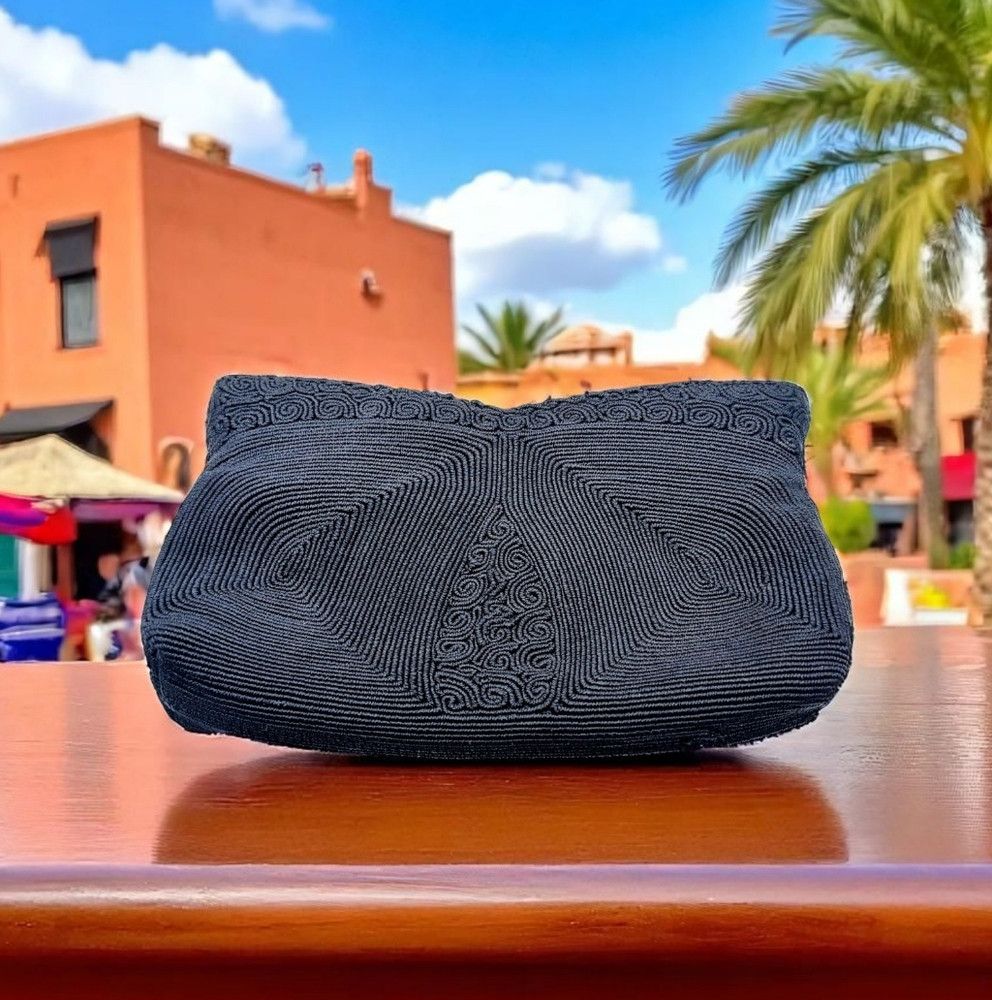 Vintage Vintage Hollywood Handbag Corde' Wover Black Clutch Bag Size ONE SIZE - 1 Thumbnail
