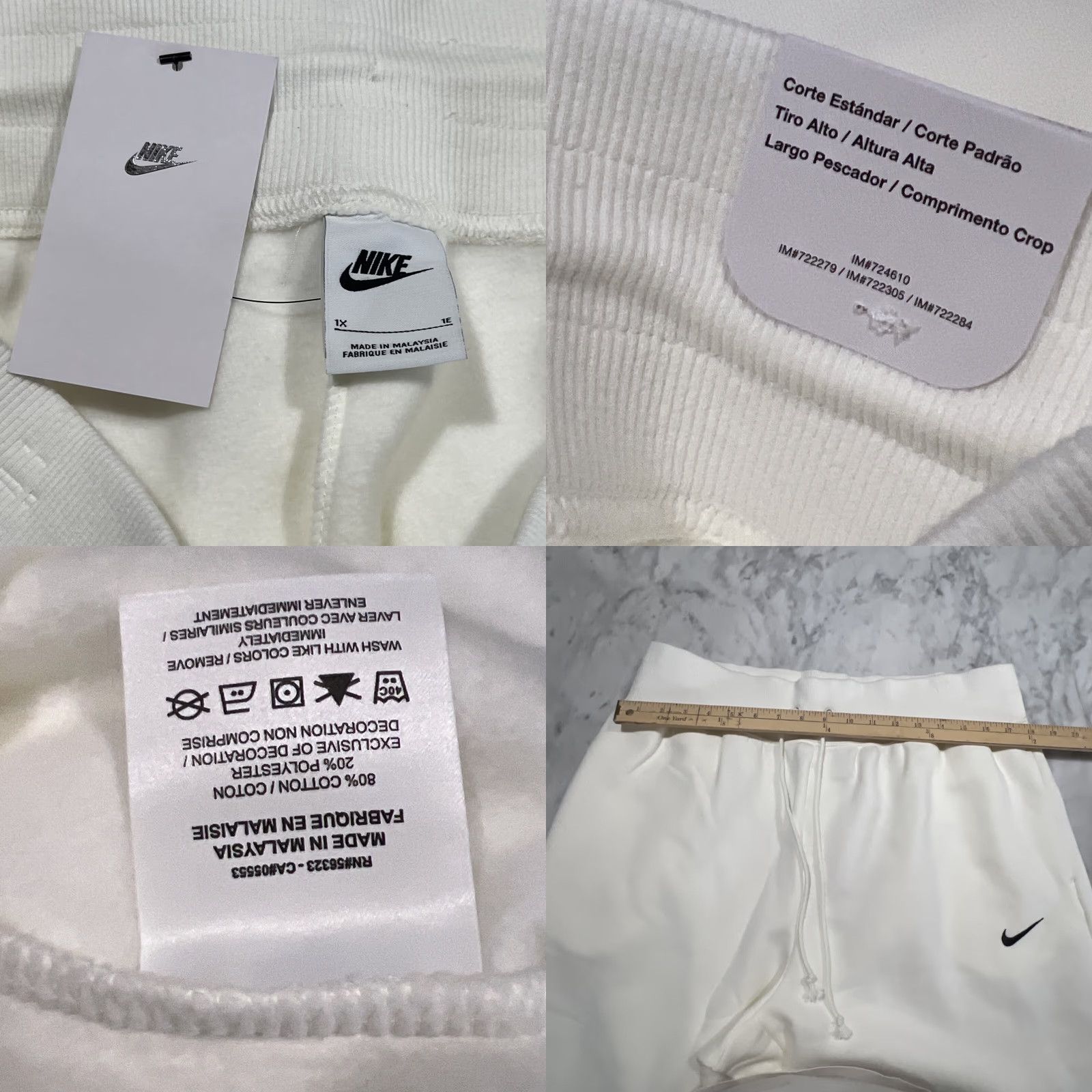 Nike Nike Crop Sweatpants Women’s 1X Wide Leg Fleece Drawstring FB8418-133 NWT Size 40" / US 18 - 8 Thumbnail