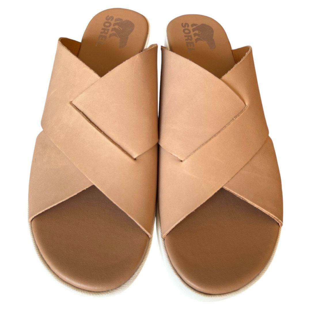 SOREL SOREL Beige 1-1/2" Platform Wide Cameron Wedge Sandal, US9.5 Size US 9.5 / IT 39.5 - 4 Thumbnail