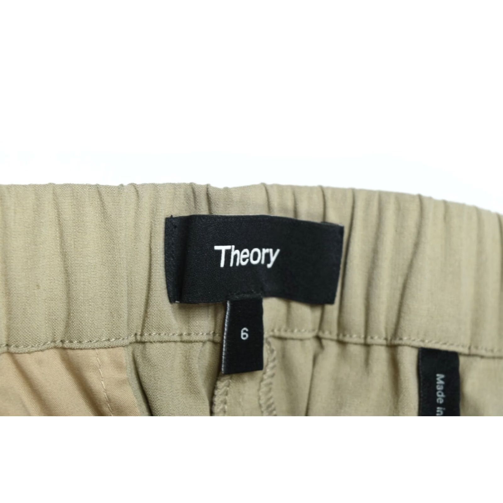 Theory Theory Pants Womens 6 Beige Treeca Pull-On Good Crunch Slim Fit Straight Cropped Size 28" / US 6 / IT 42 - 6 Thumbnail