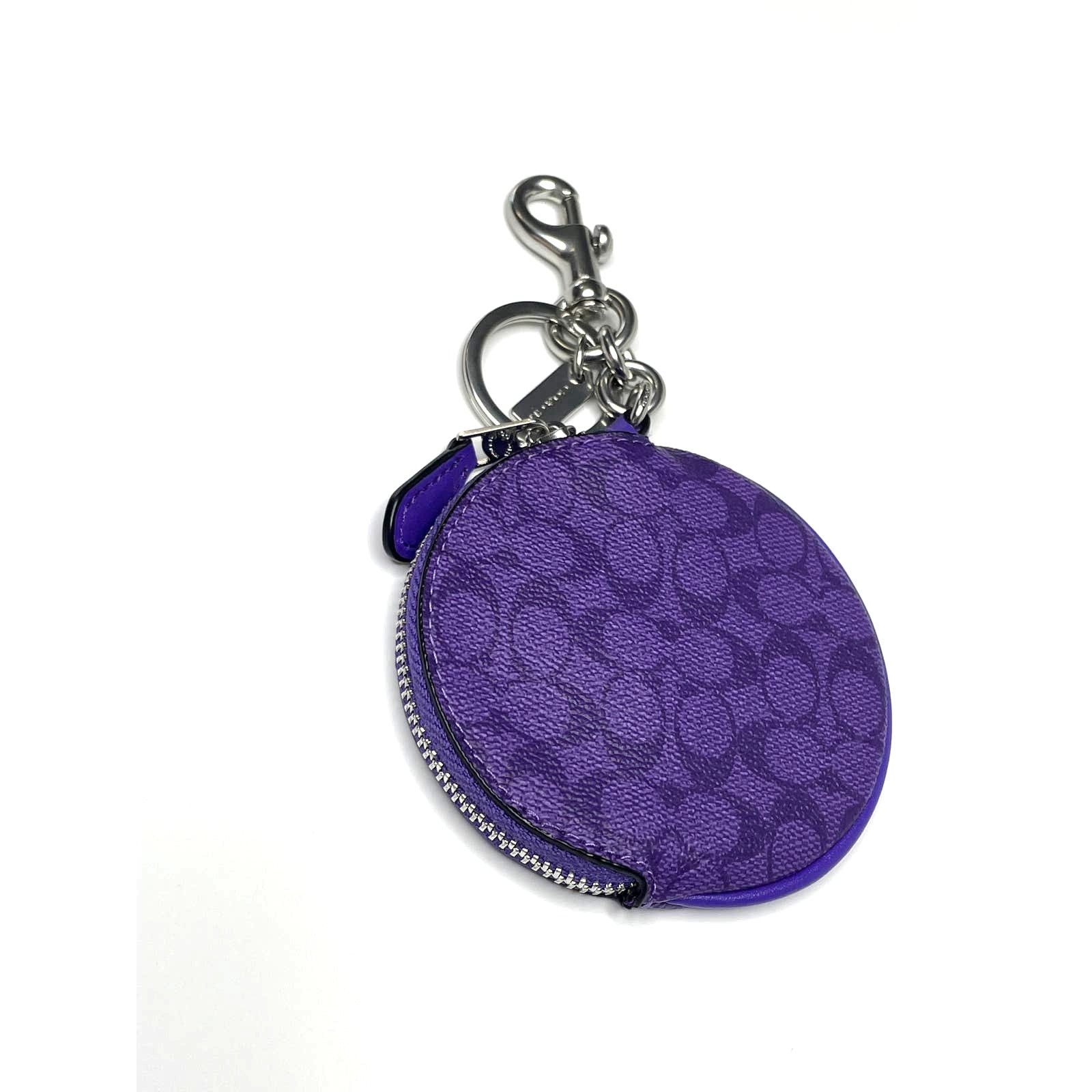 Coach Coach Circular Coin Pouch Bag Charm In Signature Canvas New Size ONE SIZE - 6 Thumbnail