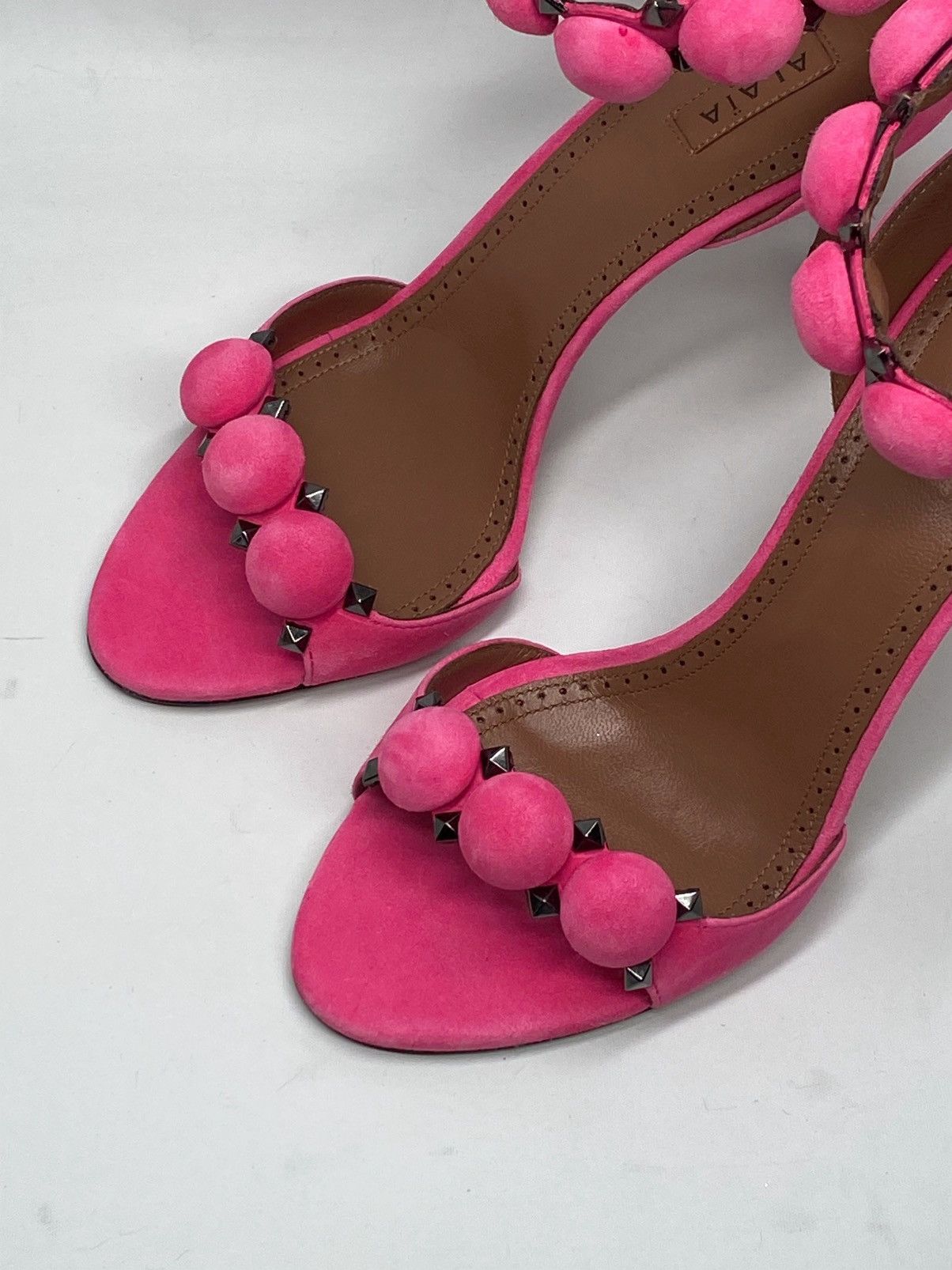 Alaia Alaia Bombe 90 Studded Suede Leather Sandals size 38.5 Size US 8.5 / IT 38.5 - 8 Thumbnail