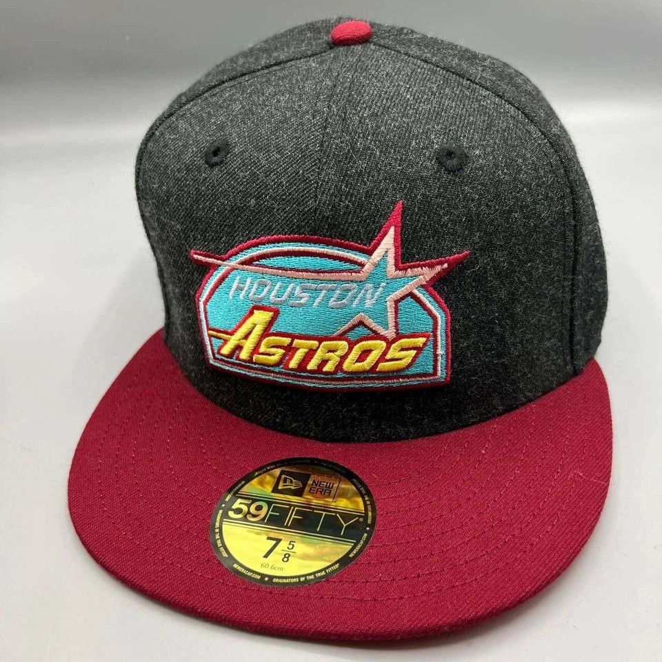 New Era Houston Astros Hat Men 7 5/8 59Fifty New Era MLB Fitted Cap Size ONE SIZE - 3 Thumbnail