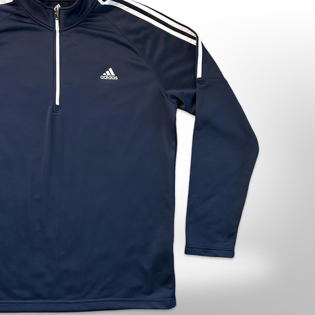 Adidas Adidas Navy Blue Golf 1/4 Zip Long-Sleeve Pullover Size US XL / EU 56 / 4 - 2 Thumbnail