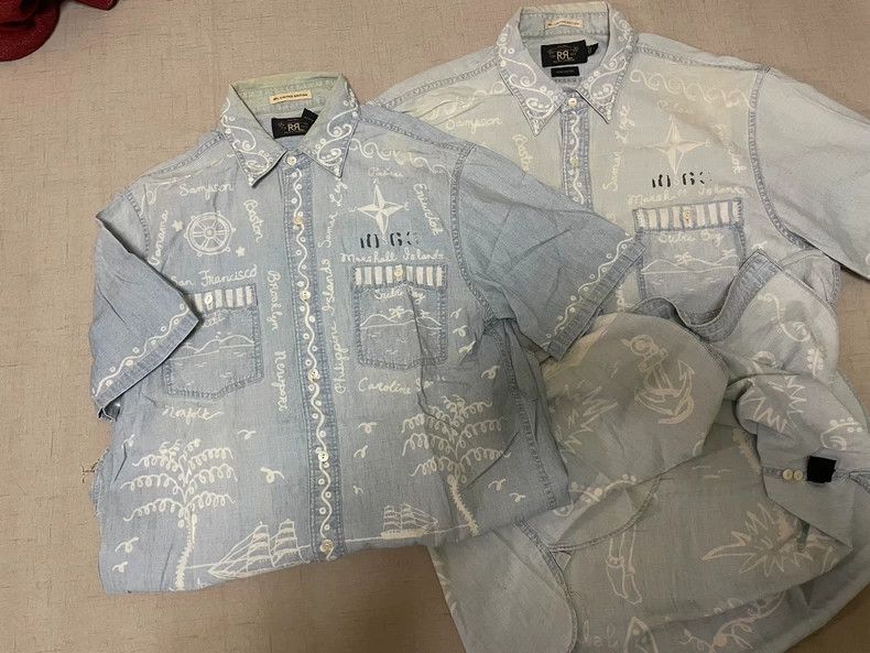 RRL Ralph Lauren RRL Ralph Lauren Hawaiian painting blue dye short sleeved Size US S / EU 44-46 / 1 - 9 Thumbnail