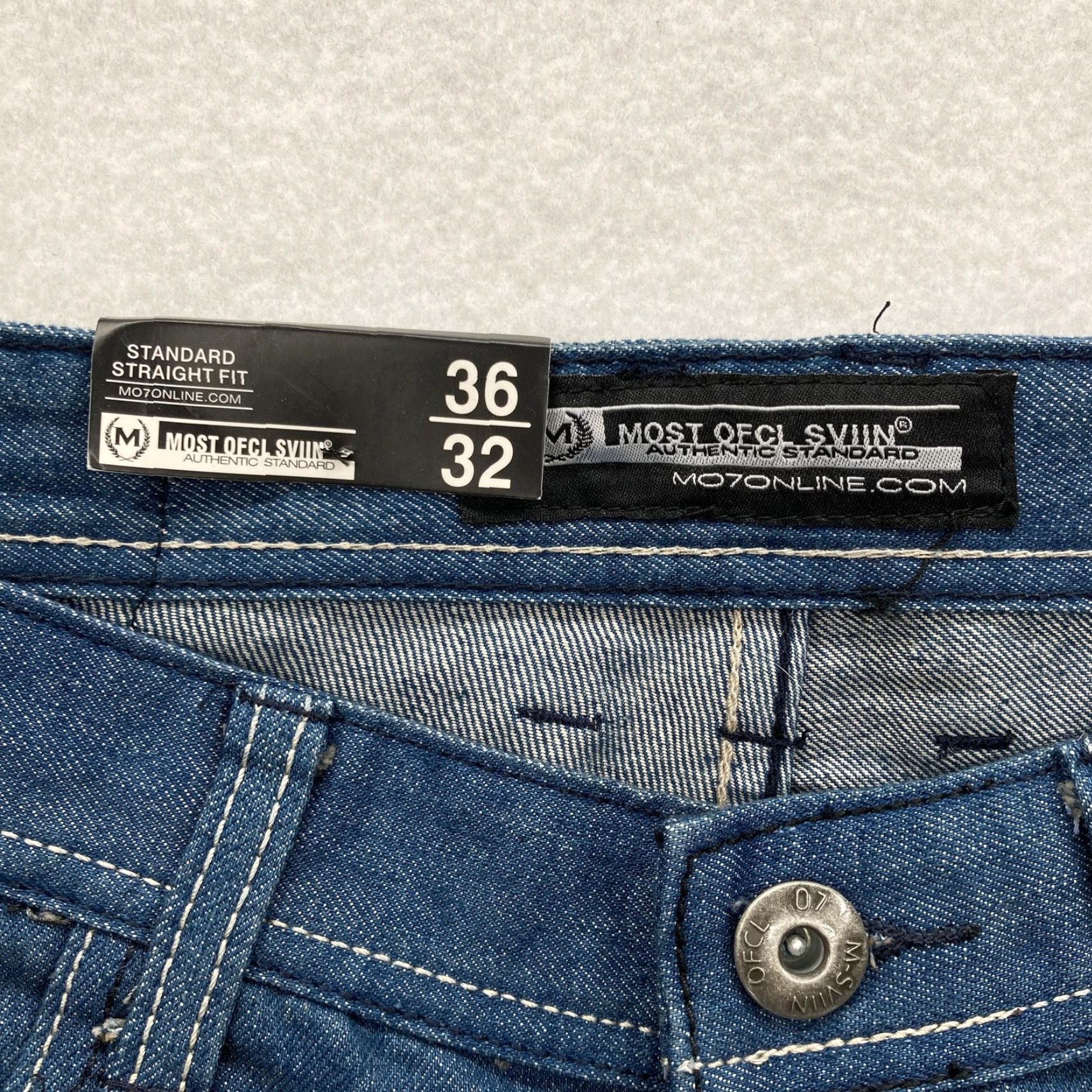 Denime Most Ofcl Sviin Jeans Mens 36x32 Blue Standard Straight Fit Denim 5 Pocket MO7 Size US 36 / EU 52 - 5 Thumbnail