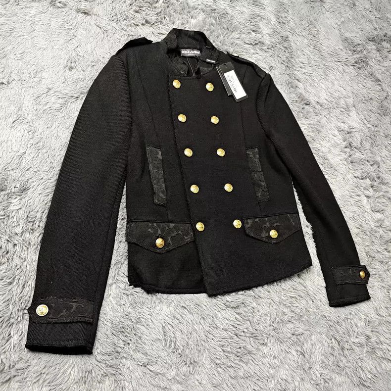 Dolce & Gabbana Dolce Gabbana black embroidered gold buckle jacket Size US S / EU 44-46 / 1 - 2 Thumbnail