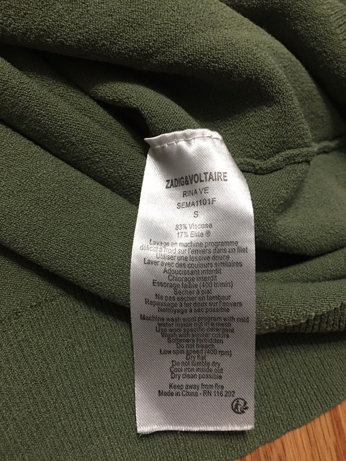 Zadig & Voltaire Zadig & Voltaire Rina V-Neck Olive Green Sweater Size S Size S / US 4 / IT 40 - 14 Thumbnail