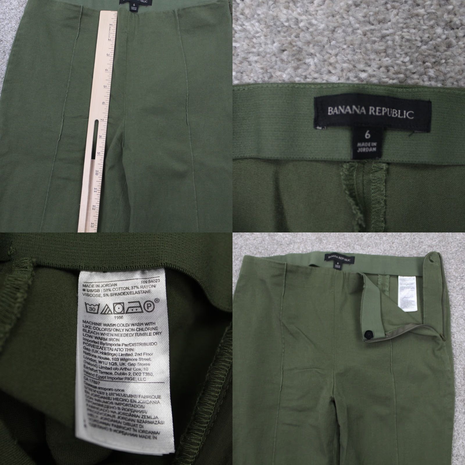 Banana Republic Banana Republic Women Pants 4 Green Sloan Legging Cotton/Rayon-Viscose Stretch Cropped Straight 4 Womens Green Ban Size 27" / US 4 / IT 40 - 8 Thumbnail