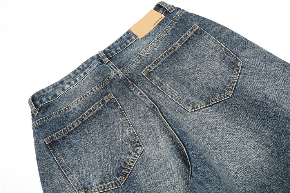 Japanese Brand Punk-style washed distressed loose wide-leg jeans for men Size US 32 / EU 48 - 5 Thumbnail