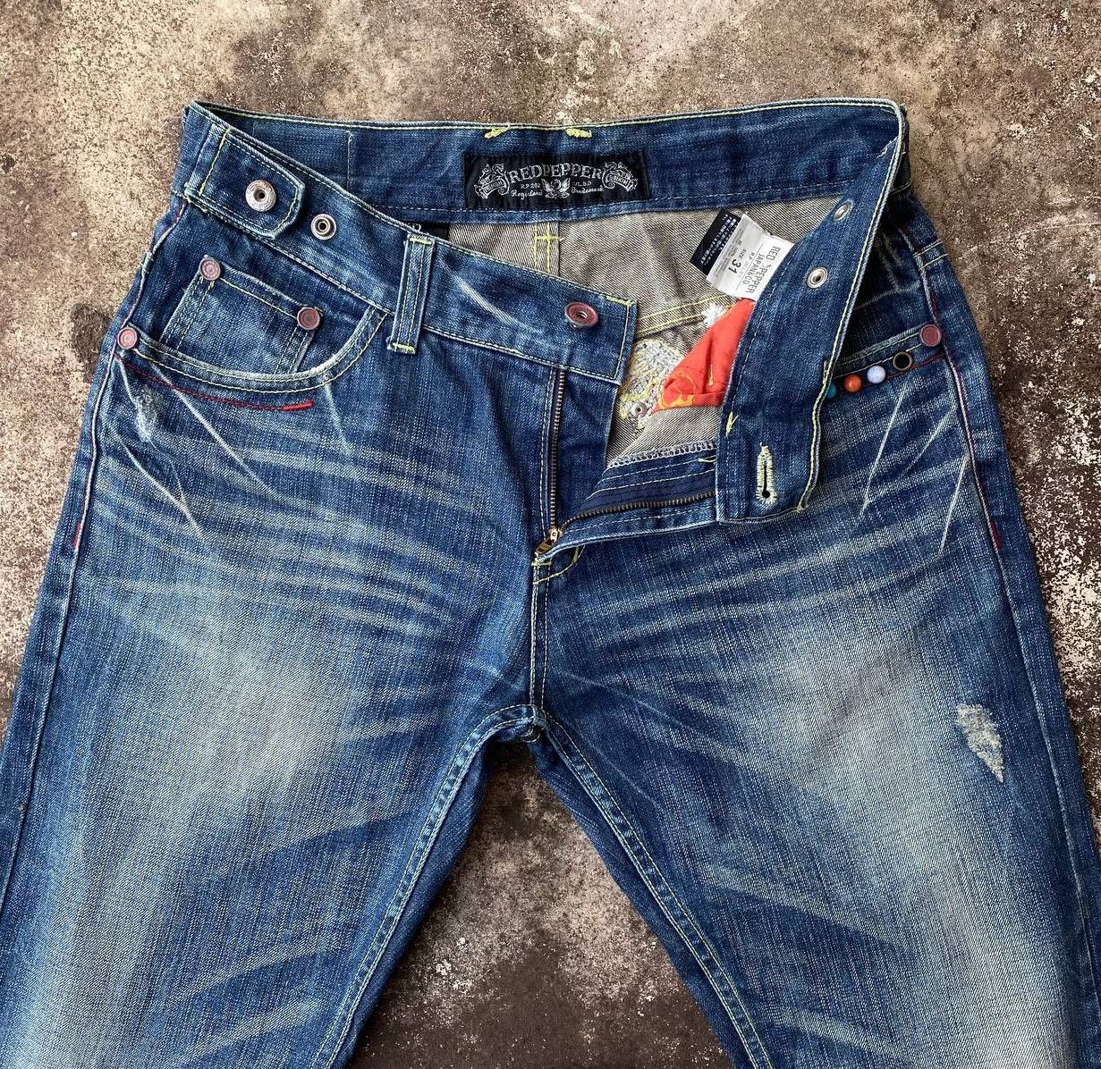 Japanese Brand × Le Grande Bleu (L.G.B.) × Tornado Mart A BEAUTIFUL FLARE DENIM RED PEPPER GOLD LABEL EAGLE WING Size US 31 - 3 Thumbnail