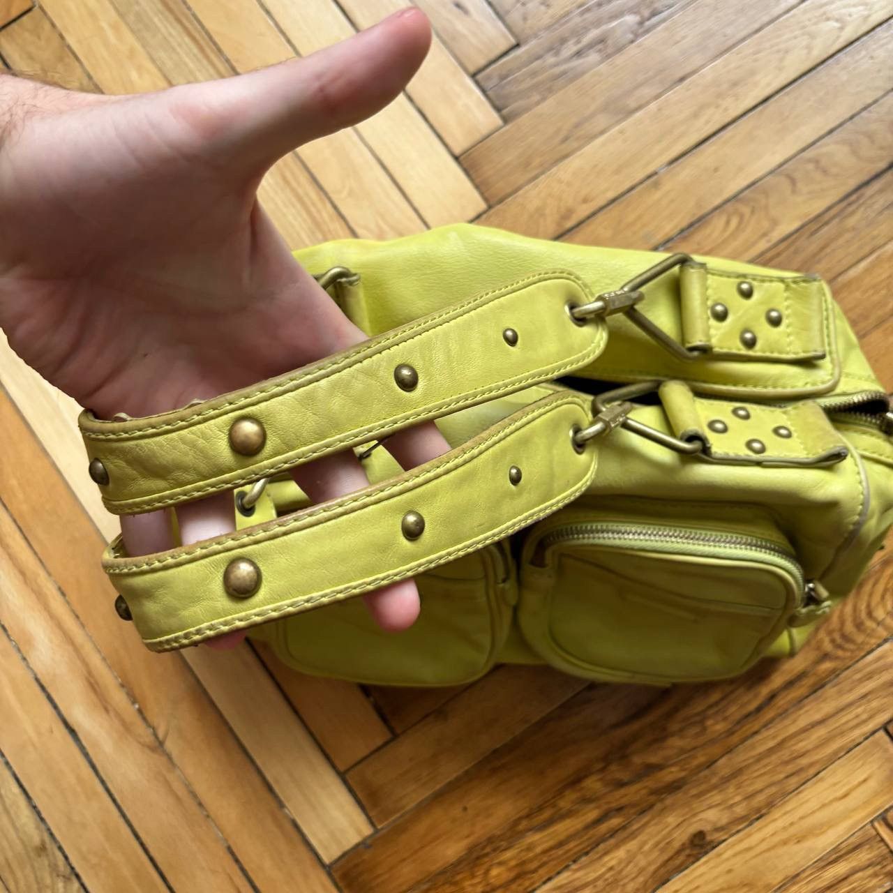 Vintage Y2K Vintage Lime-Green Leather Bag ERD Punk Size ONE SIZE - 3 Thumbnail