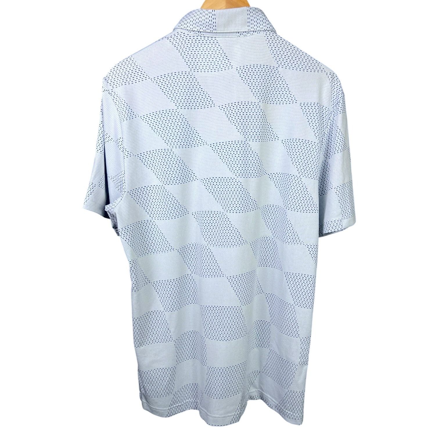 Adidas NWT Men's Adidas Textured Golf Polo White/Blue -M $70 Retail Size US M / EU 48-50 / 2 - 7 Thumbnail