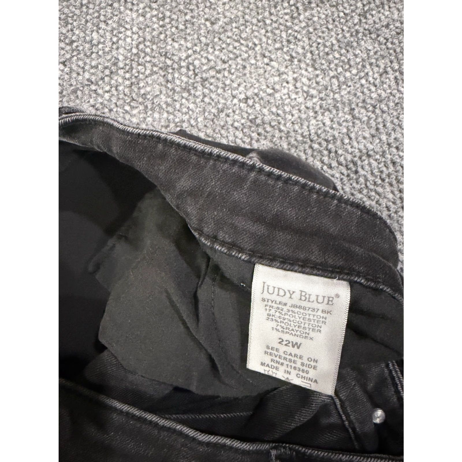 Denime Judy Blue jeans Womens 22W Black Distressed Skinny Stretch Denim Slim Pockets 5-Pocket Design High Rise 32 In Inseam Jeans Size 40" / US 18 - 5 Thumbnail
