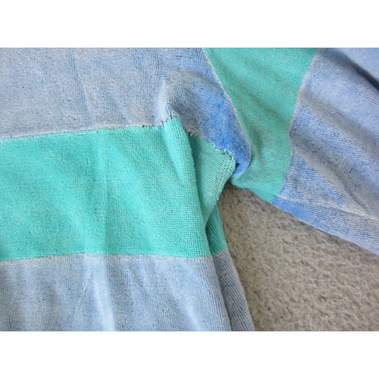 Velour VINTAGE Active Wear Sweater Womens S Blue 70s 80s Velour Velvet V Ladies Size S / US 4 / IT 40 - 4 Thumbnail
