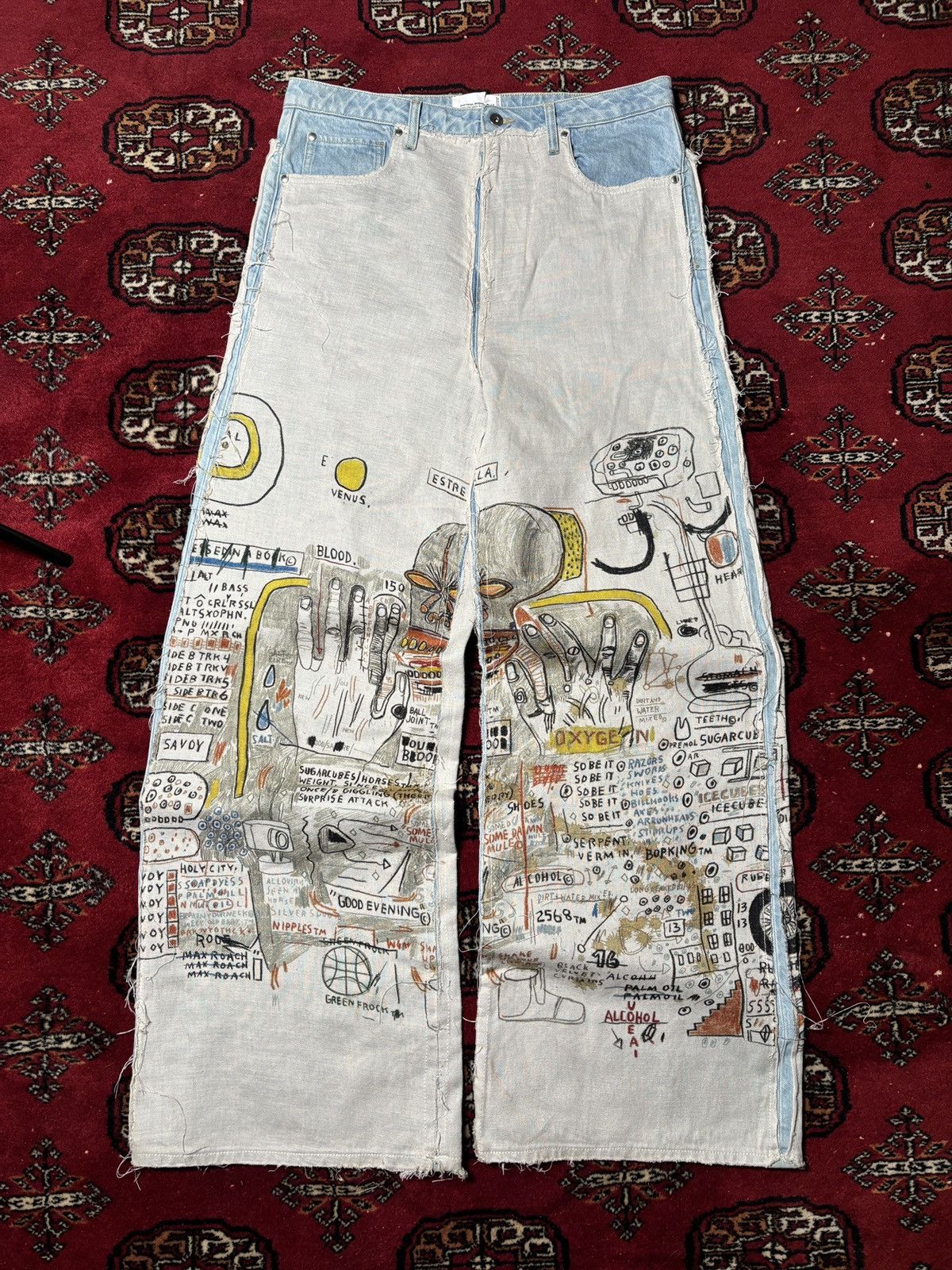 H&M × Jean-Michel Basquiat × Who Decides War Graffiti denim double layer Size US 36 / EU 52 - 1 Thumbnail