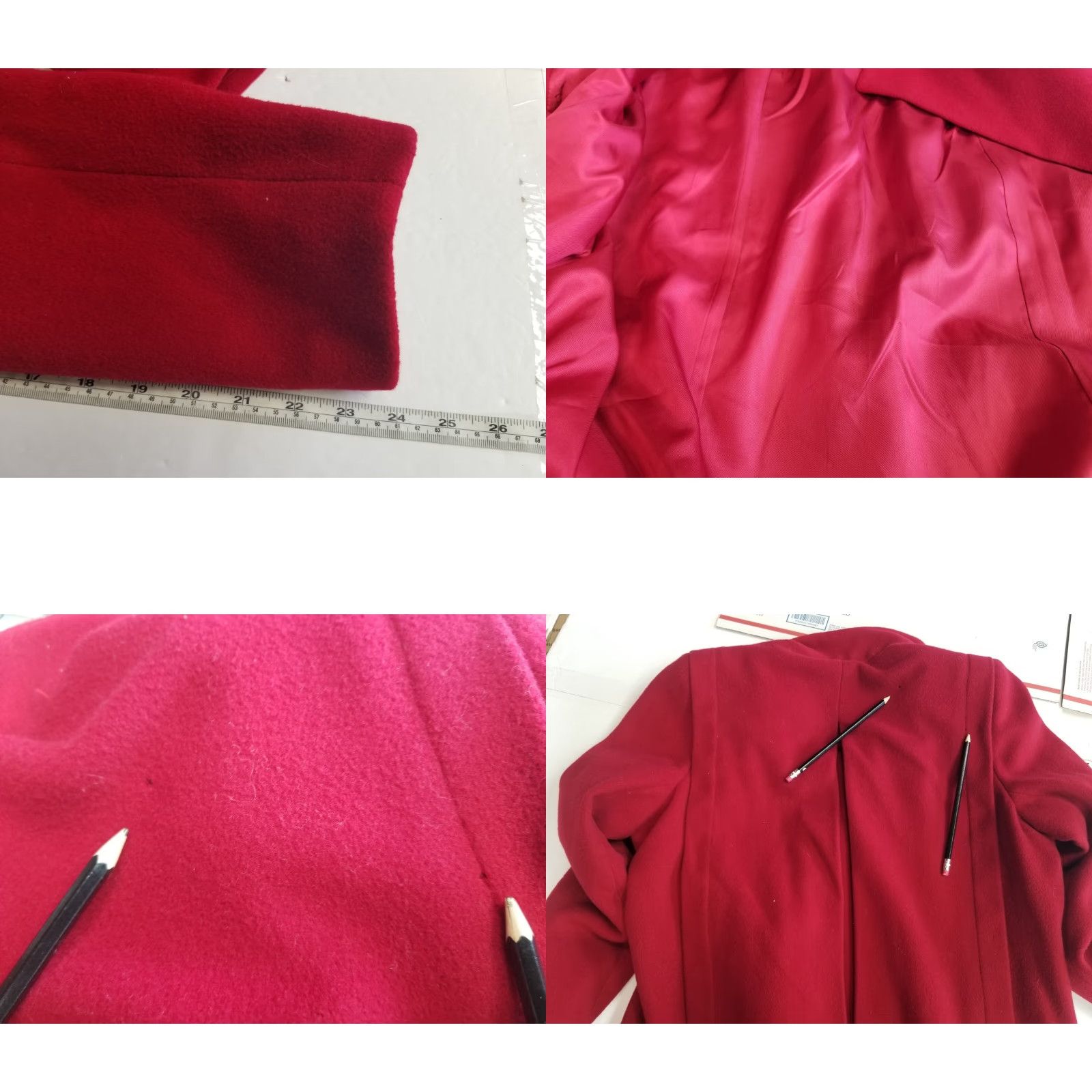Vogue VINTAGE La Vogue Women's Coat Pea Wool Red USA Size 12 Size XL / US 12-14 / IT 48-50 - 8 Thumbnail