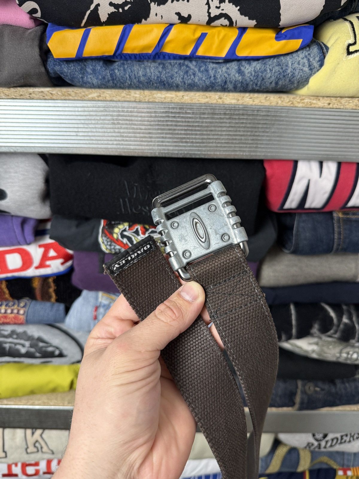 Oakley Y2K Crazy Vintage Oakley Belt Gorpcore With Logo Size ONE SIZE - 3 Thumbnail