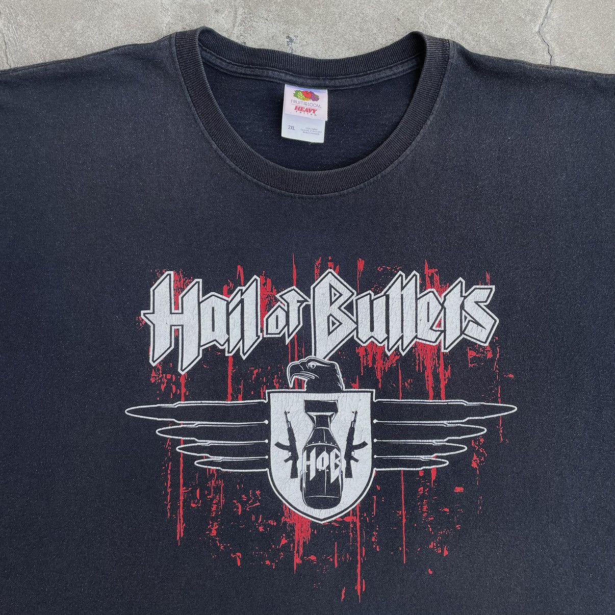 Band Tees Hail of Bullets 2011 Full Scale War Tour 2XL Faded T-Shirt Size US XXL / EU 58 / 5 - 8 Thumbnail