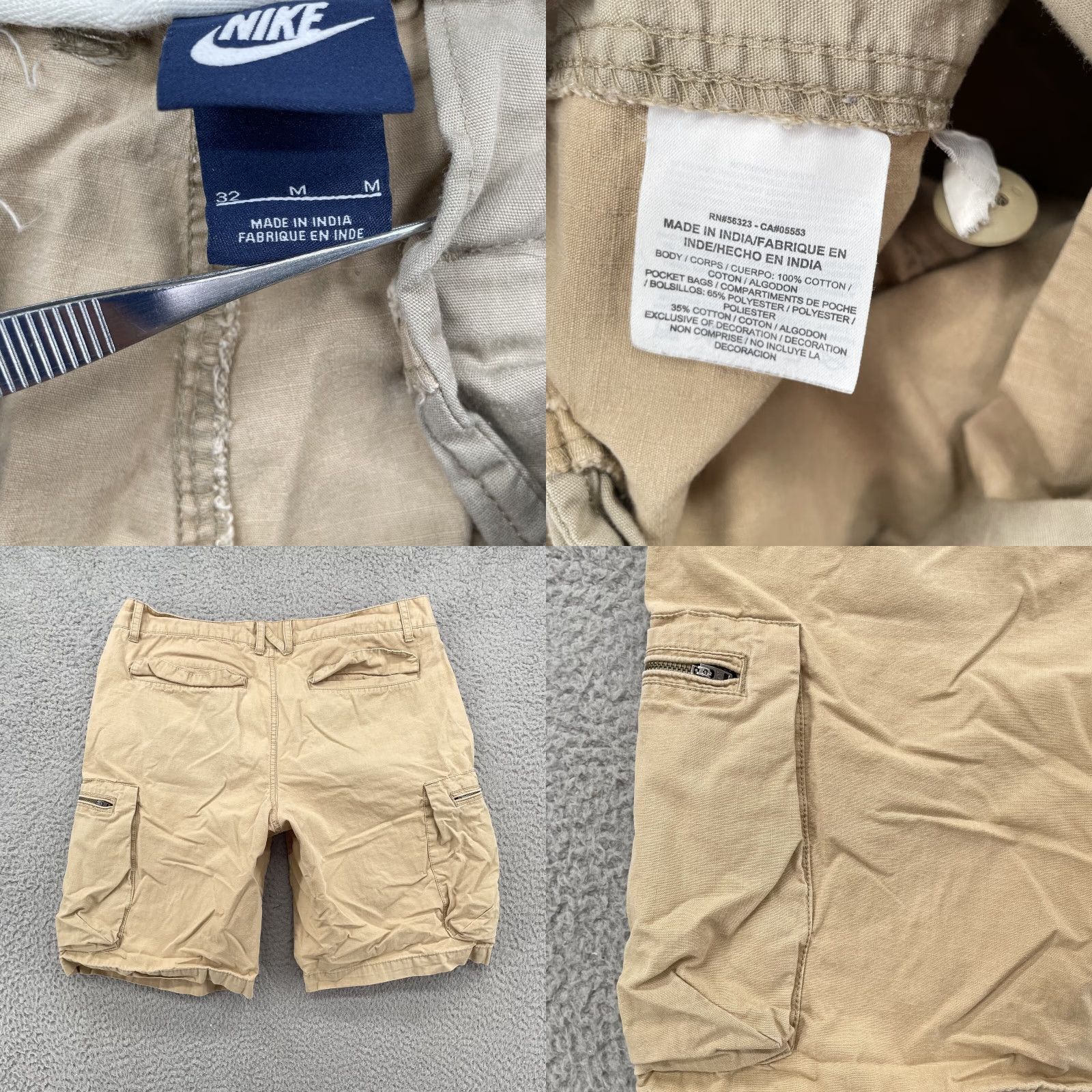 Nike VINTAGE Nike Cargo Shorts Mens Medium Khaki Military Fatigue Utility Y2k Outdoor Size US 31 - 8 Thumbnail