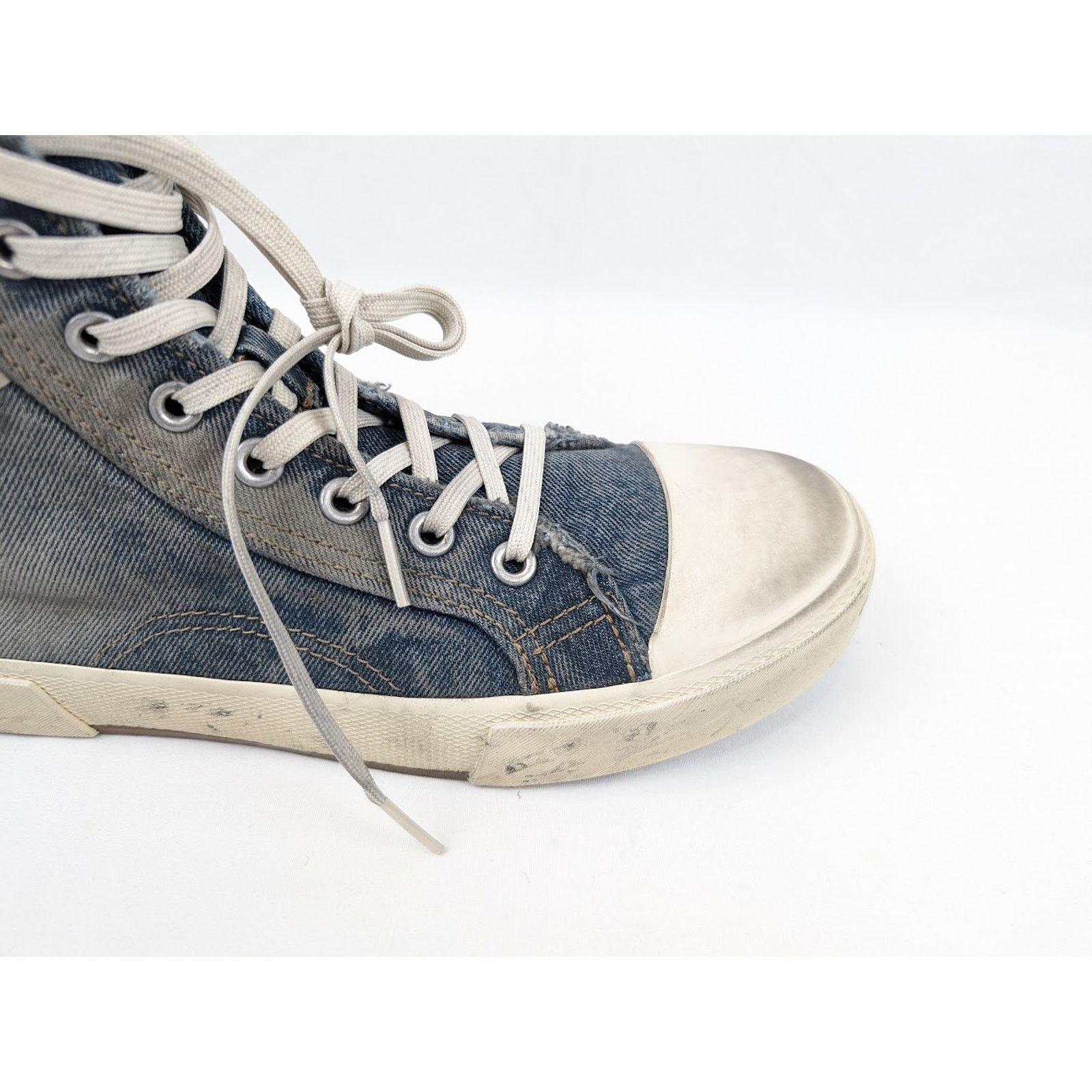 Balenciaga o1rshd1 90'S Paris High-Top Sneakers in Denim Blue Size US 14 / EU 47 - 3 Thumbnail