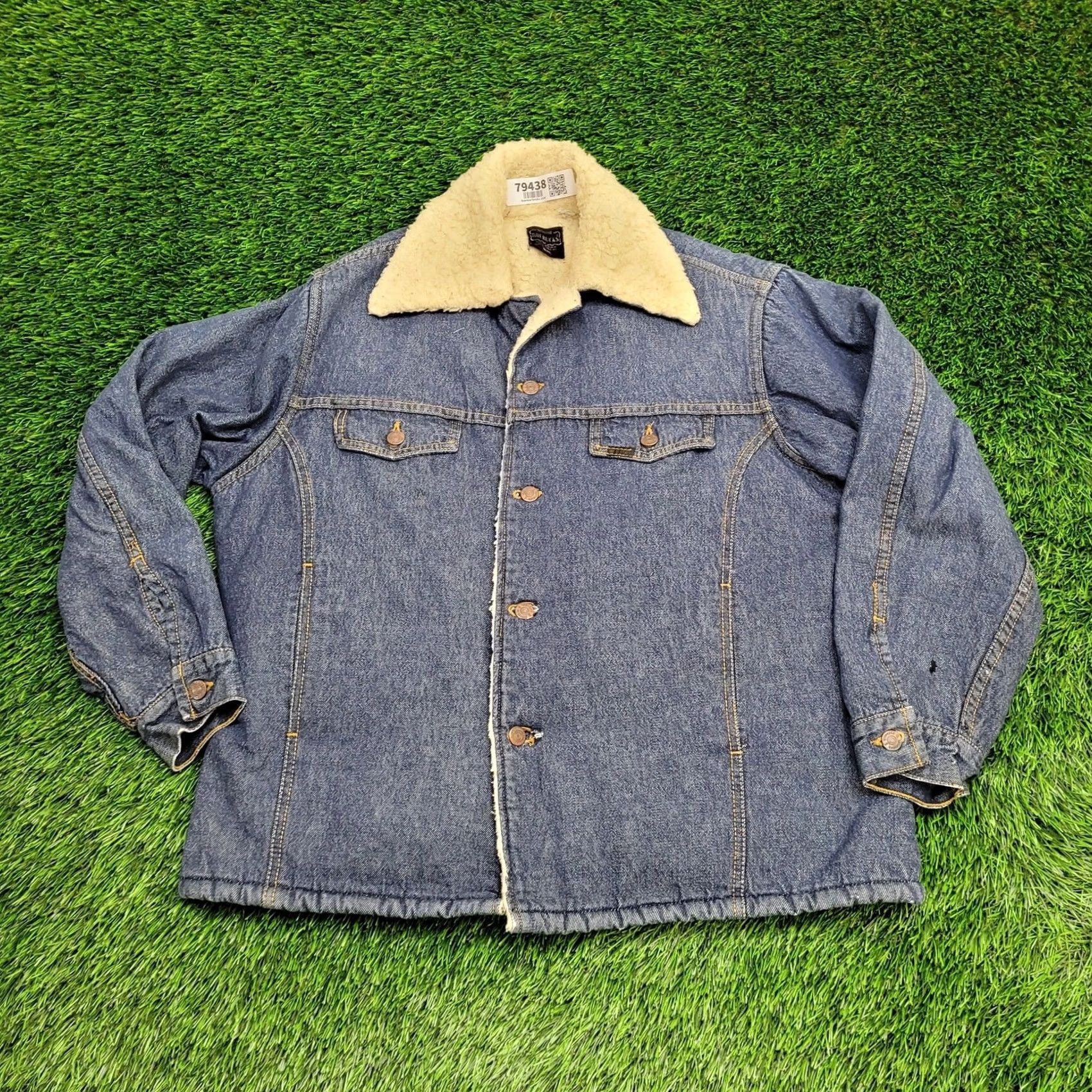 Sears VINTAGE Sears Jacket Mens XL Blue VTG 80s Roebucks Jean Sherpa Lined Denim Coat Made USA Size US 36 / EU 52 - 2 Thumbnail