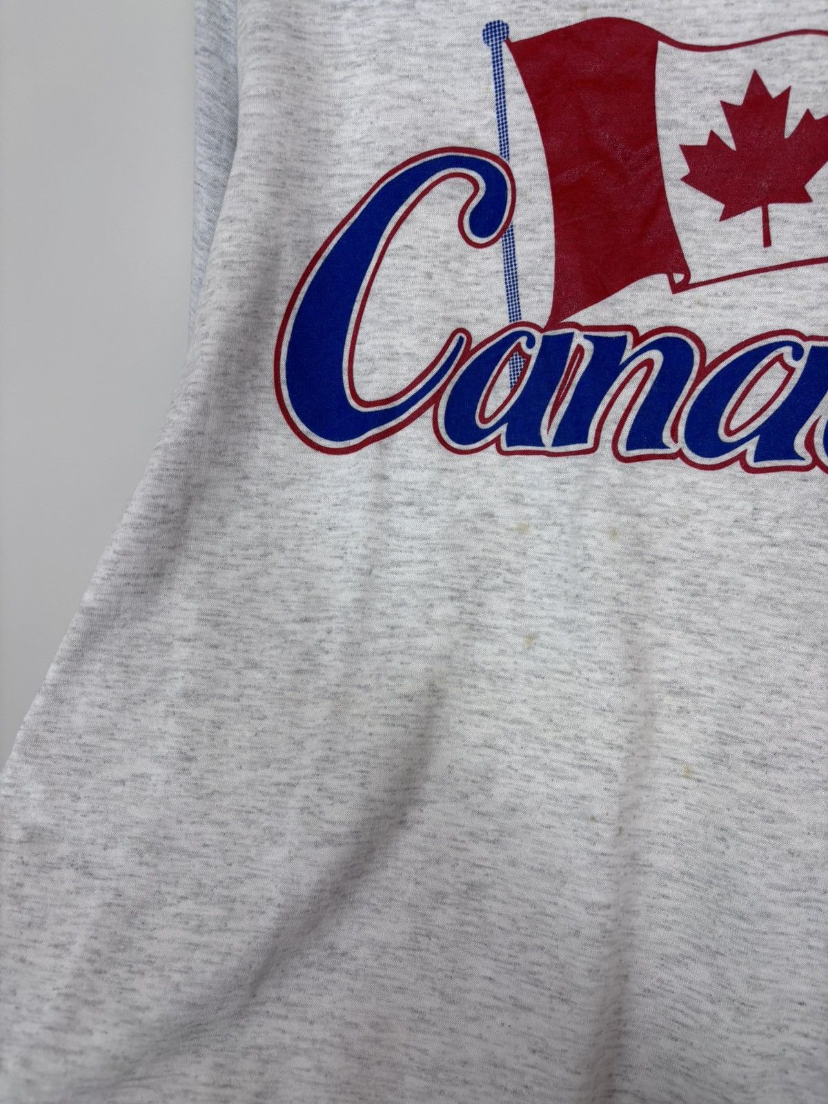Vintage Vintage 1990s Canada Flag Big Graphic Logo Grey T-Shirt Tee Size US M / EU 48-50 / 2 - 7 Thumbnail