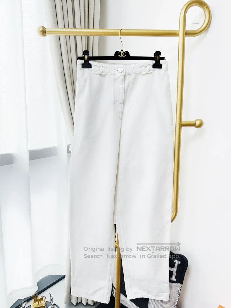 Chanel Chanel 25P white waist logo jeans radish trousers Size 24" / US 00 / IT 34 - 2 Thumbnail