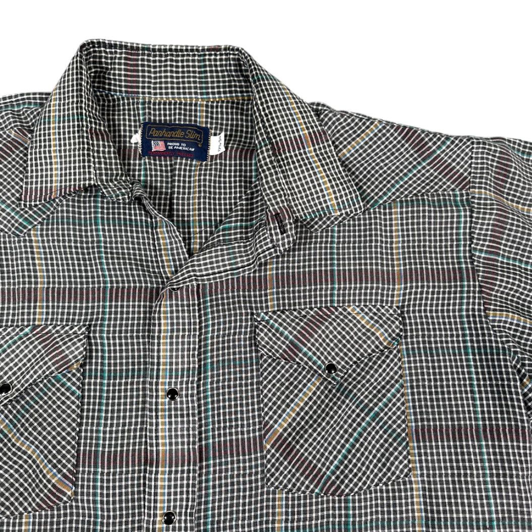 Vintage VINTAGE Panhandle Slim Western Shirt Adult EXTRA LARGE Brown Plaid Pearl Snap Long Sleeve Size US XL / EU 56 / 4 - 2 Thumbnail