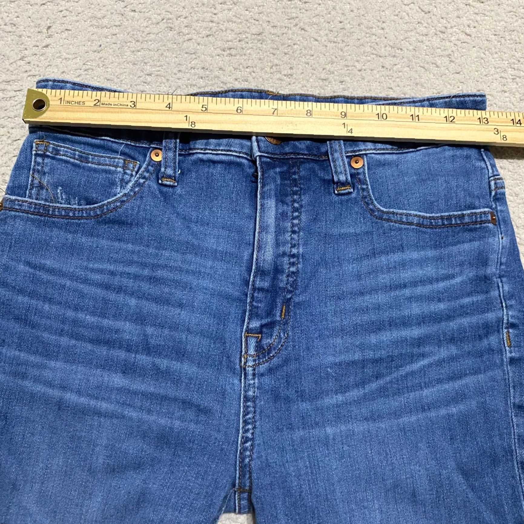 Madewell Madewell Jeans Womens Blue Denim High Rise Skinny Crop Distressed 27 Regular 5-Pocket Style Womens Jeans Size 27" / US 4 / IT 40 - 5 Thumbnail