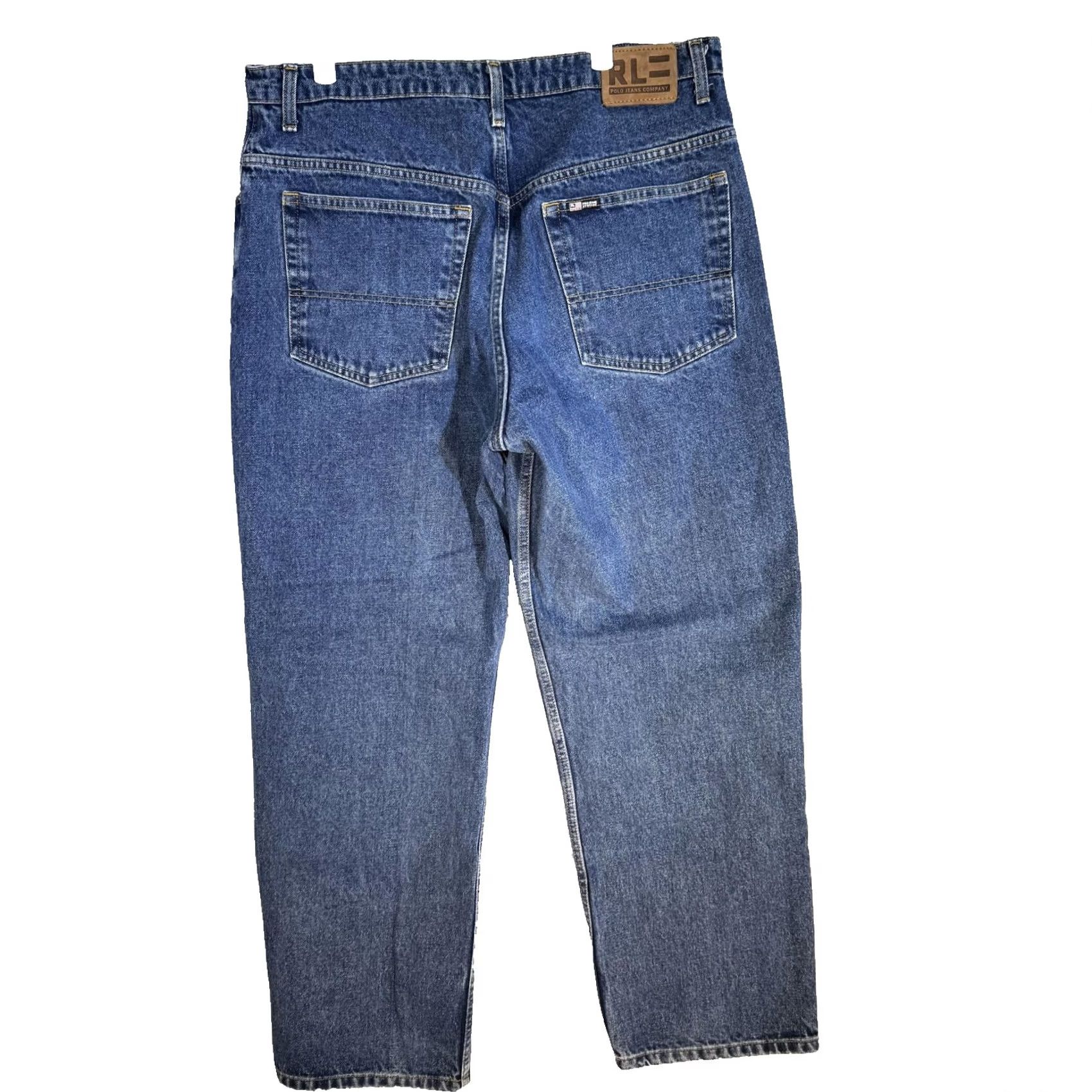 Polo Ralph Lauren VINTAGE Polo Jeans Co. Jeans Mens 36x30 Blue Denim Classic Straight RL 90s Mens Size US M / EU 48-50 / 2 - 2 Thumbnail