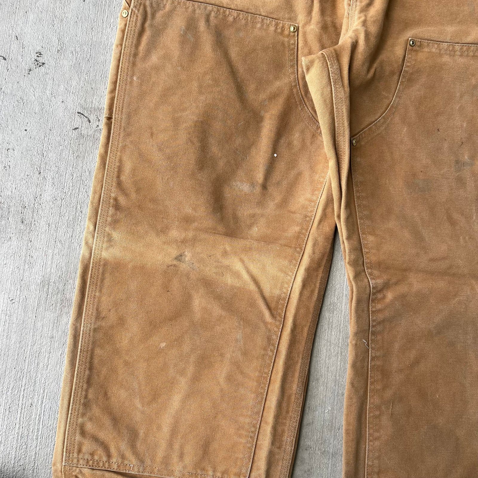 Carhartt × Vintage Carhartt brown faded double knee work wear carpenter pants Size US 36 / EU 52 - 3 Thumbnail