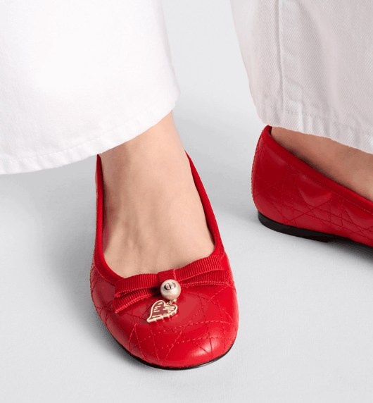 Dior o1w1db10126 KCB918 Ballet Flats in Red Size US 6 / IT 36 - 6 Thumbnail