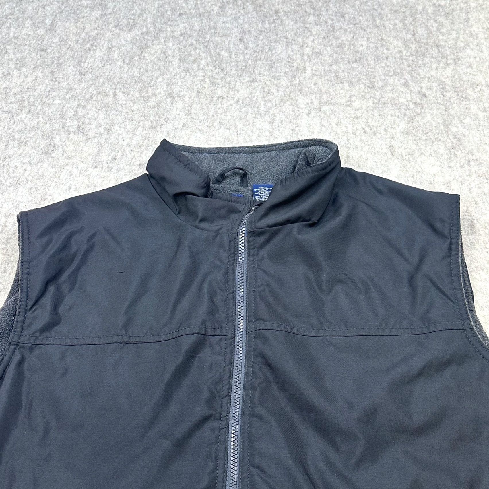 Chaps Chaps Vest Mens 2XL Black Full Zip Fleece Lined Stand Collar Rib Hem Pockets Size US XXL / EU 58 / 5 - 2 Thumbnail