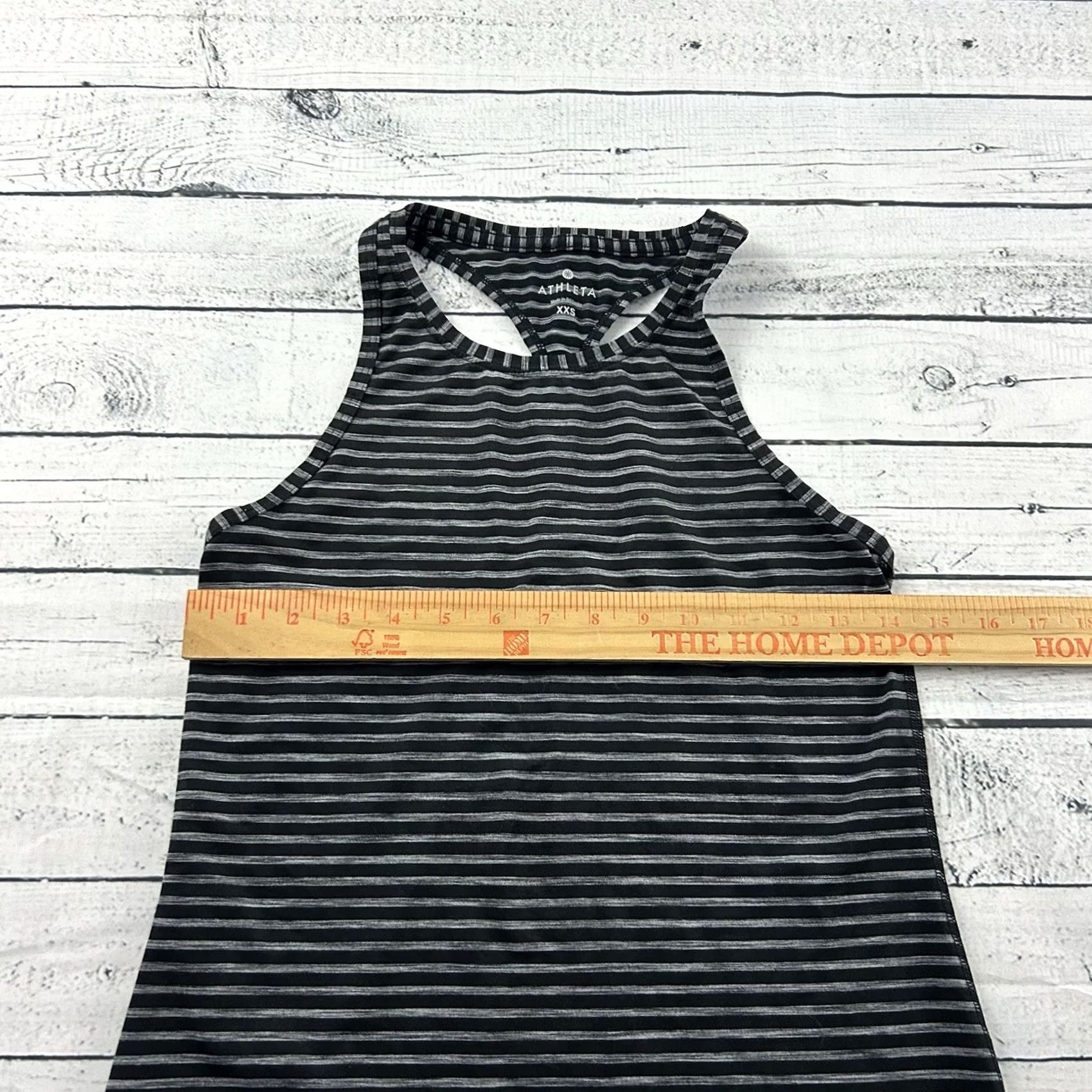 Athleta Athleta Tank Top Sleeveless Striped Racerback Black Gray Women's XXS 2XS Activewear Yoga Shirt Size XXS / US 00 / IT 34 - 4 Thumbnail