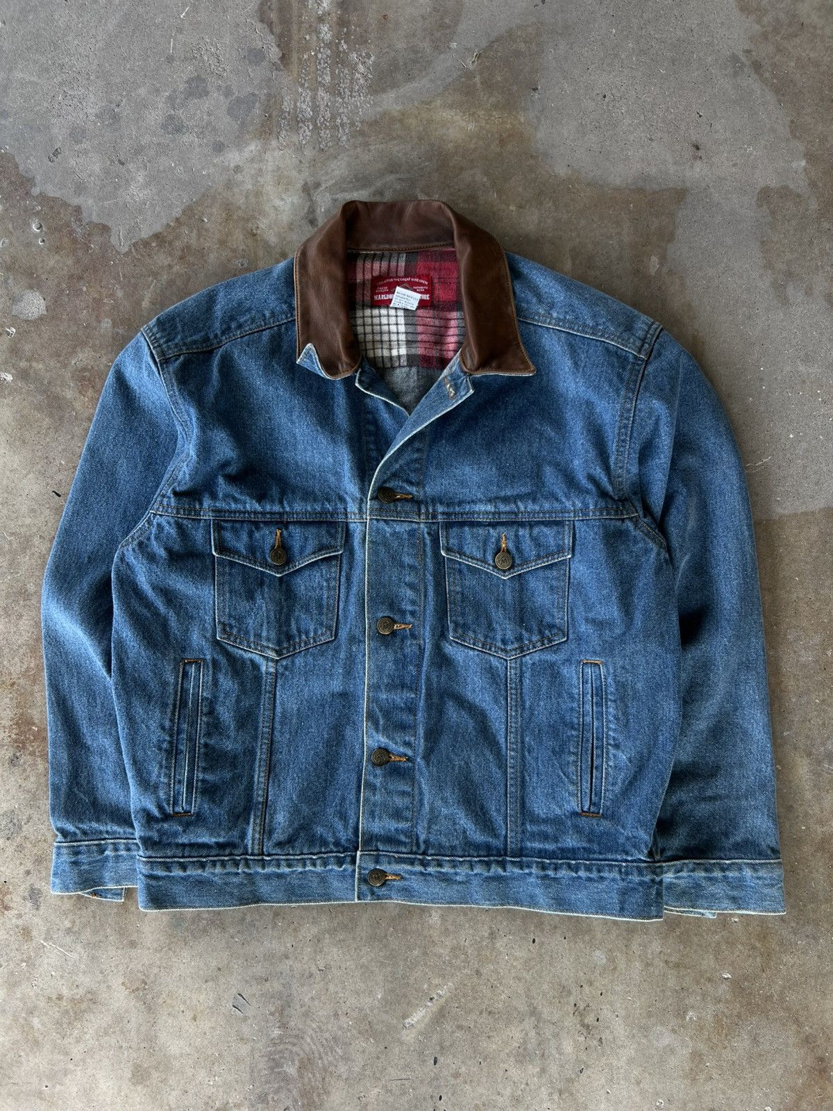 Marlboro Vintage 90’s Marlboro Essential Workwear Denim Jacket Size US M / EU 48-50 / 2 - 3 Thumbnail