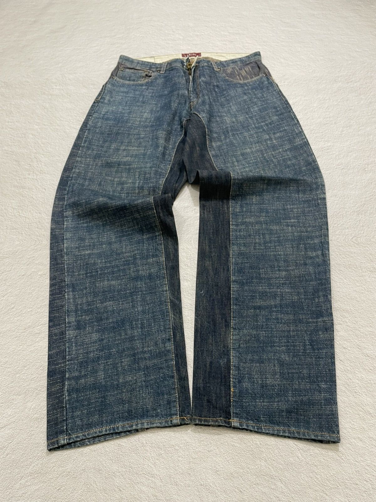 Japanese Brand Vintage 2000s Baggy Blue Denim Size US 33 - 1 Thumbnail