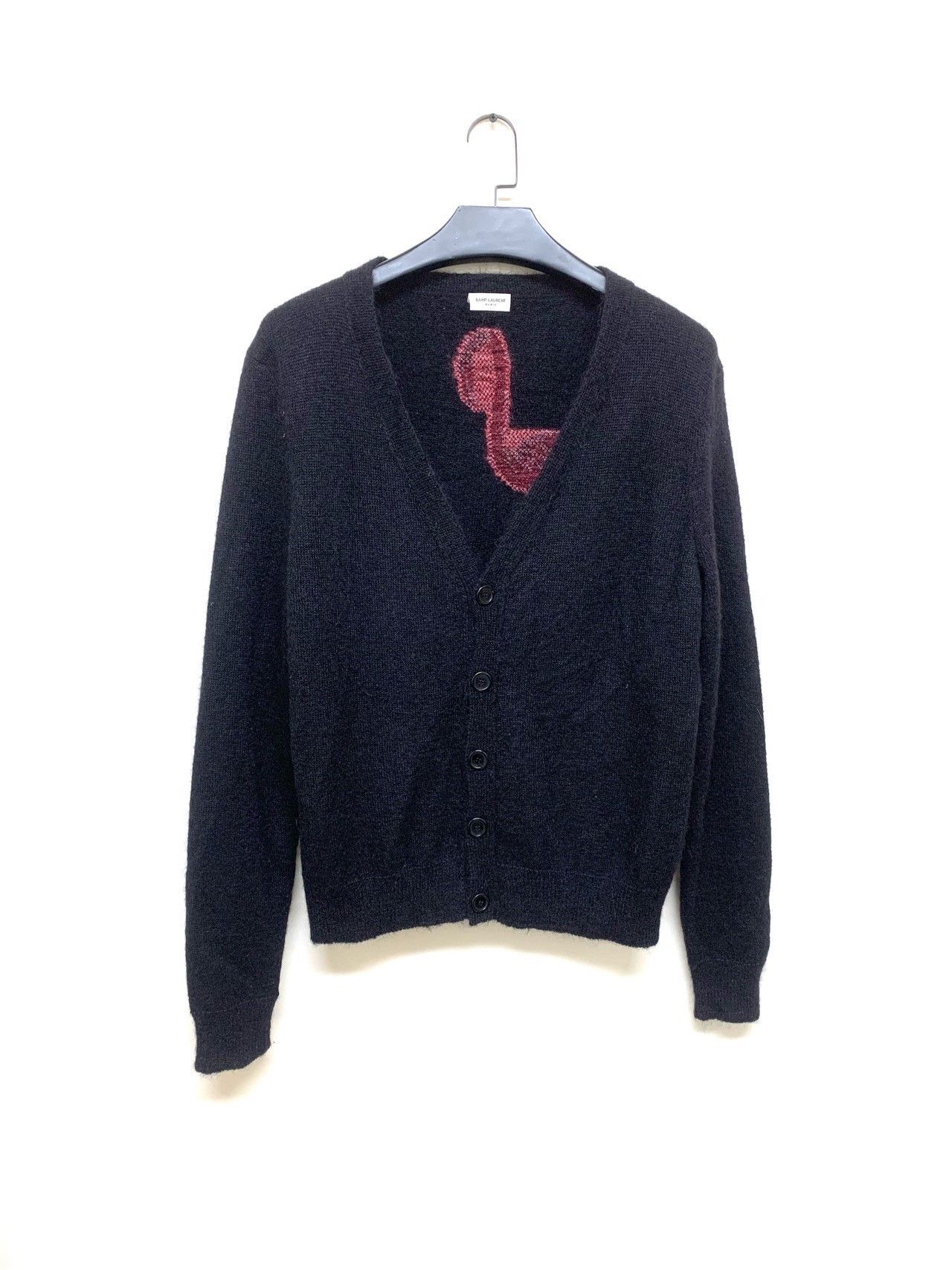 Saint Laurent Paris Saint laurent Knitted cardigan with crane logo on back shir Size US L / EU 52-54 / 3 - 1 Thumbnail