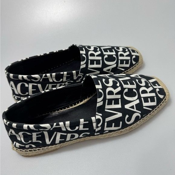 Versace Versace Logo Print Espadrilles Shoes Black White Men’s EU 44 Size US 11 / EU 44 - 6 Thumbnail