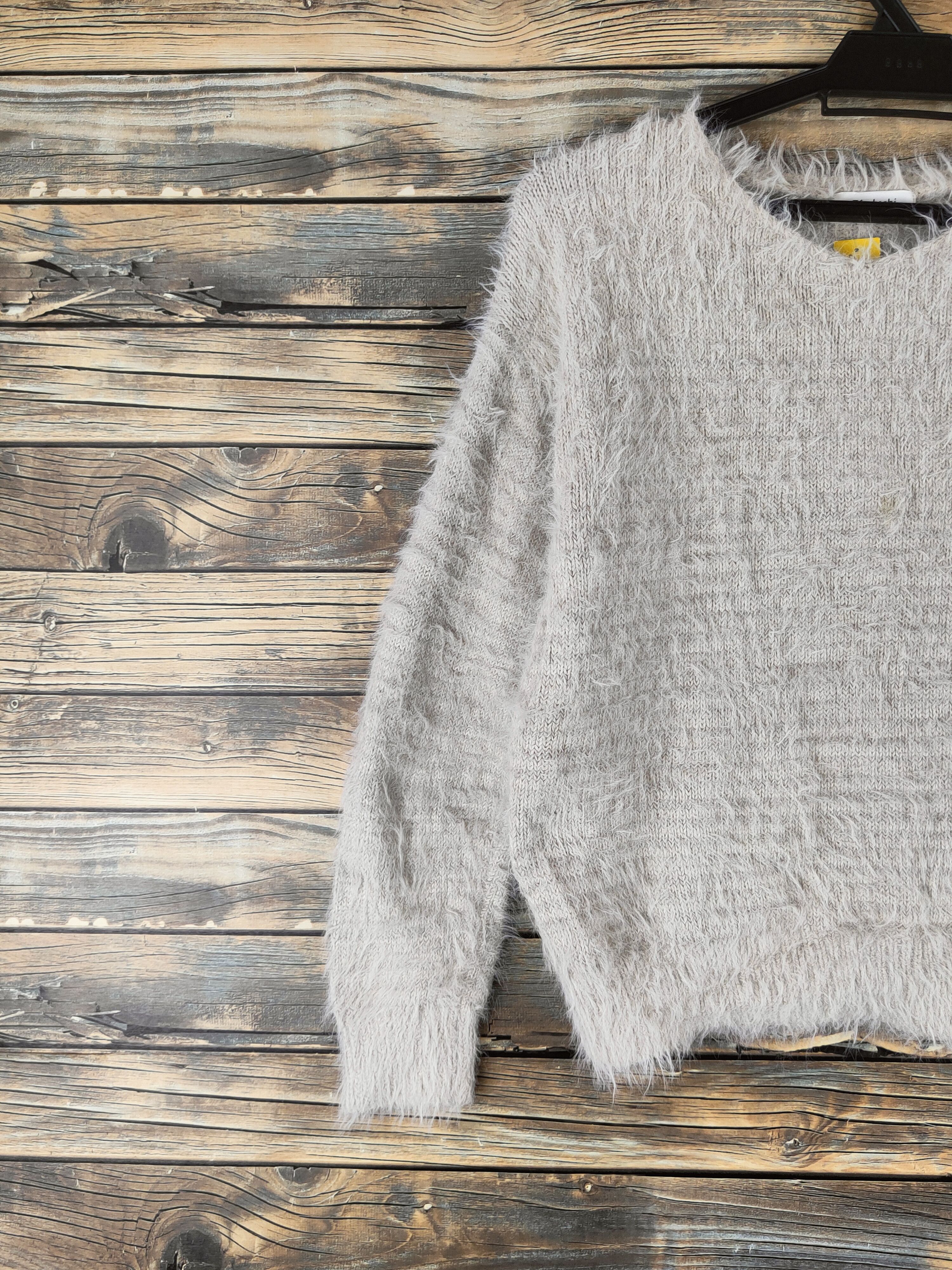 Japanese Brand DL Te Chici Terrasse Beige Fur Mohair Knitwear #46-450 Size XS / US 0-2 / IT 36-38 - 3 Thumbnail